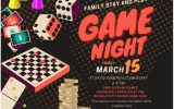 Family Games Night March 15 6:00PM to 8:00PM